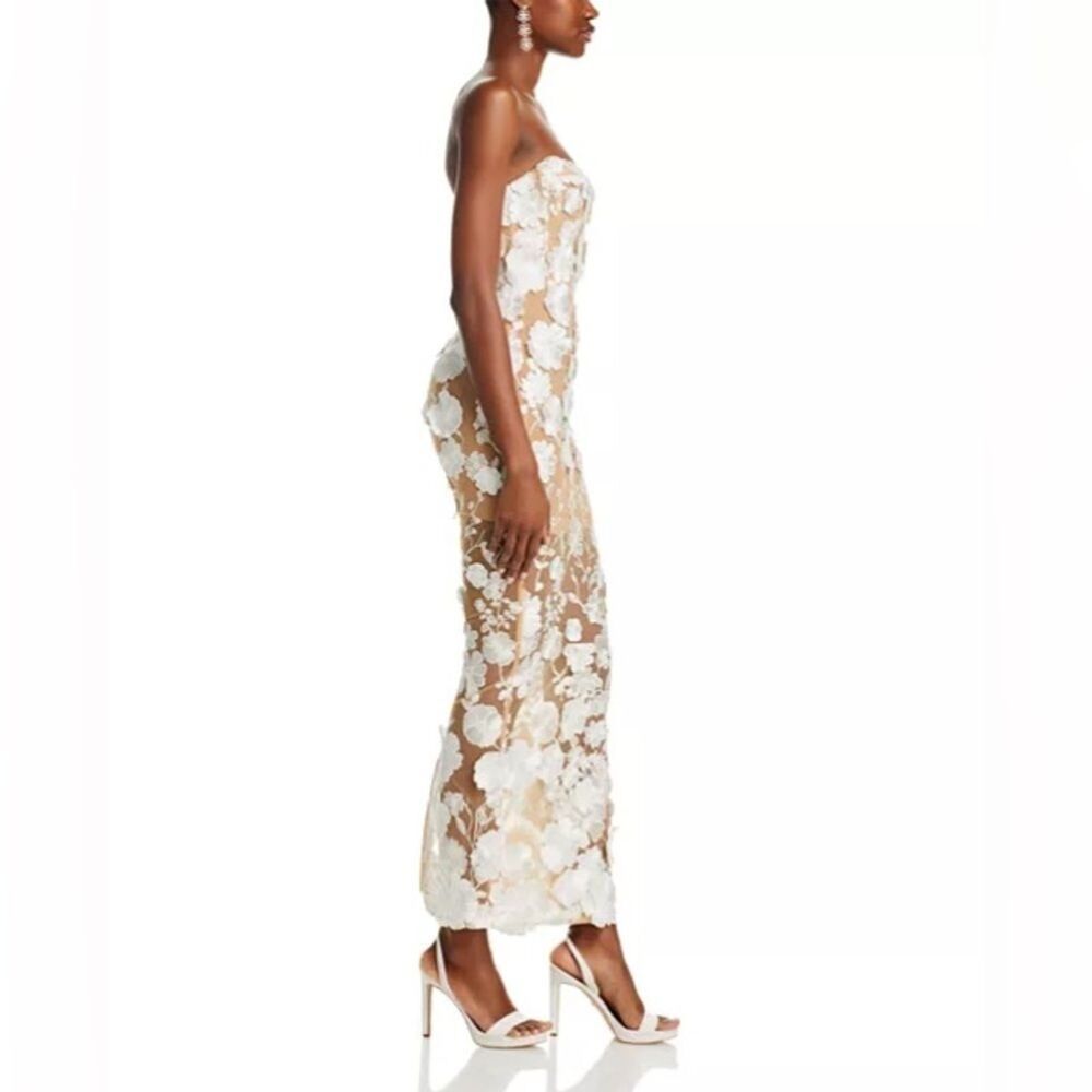 Bronx and Banco Strapless White Floral Appliqué Maxi Dress - Picture 6 of 16